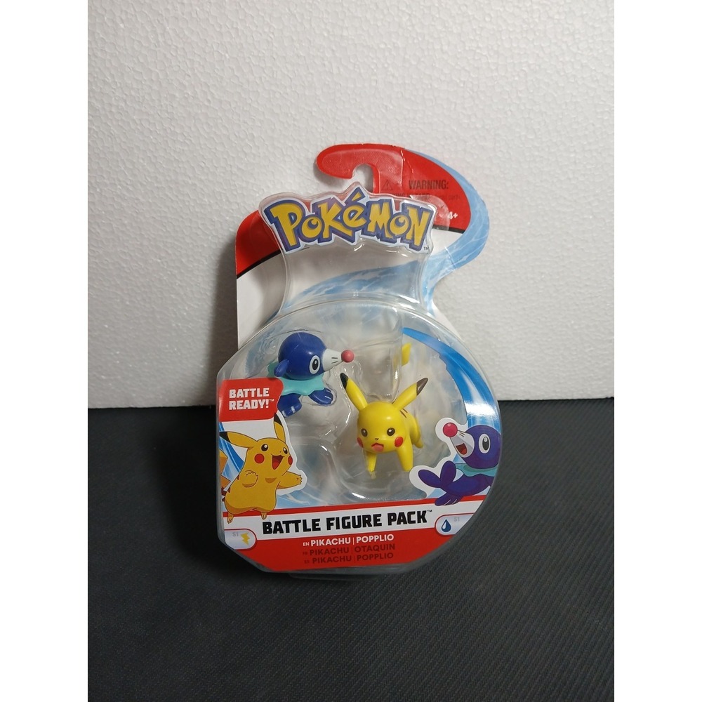 Pokémon Battle Figure Pack  PIKACHU & POPPLIO 2" Action Figures Wicked Cool Toys